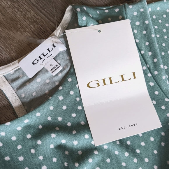 Gilli Sage with Polkadot Shift Mini Dress - Picture 6 of 6